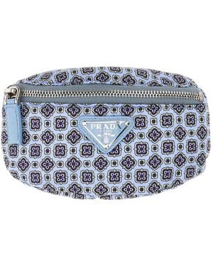 Prada Printed Logo Wallet - Grey