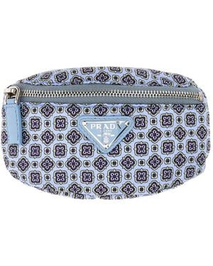 Prada Printed Logo Wallet - Grey