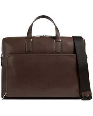 Paul Smith Zip-Top Leather Briefcase - Brown