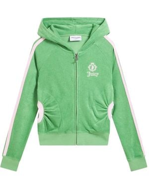 Juicy Couture Embroidered-Logo Terry Hoodie - Green