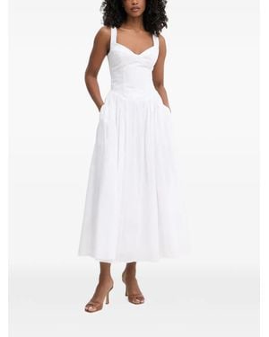 Bardot Theodora Lace-Up Flared Maxi Dress - White