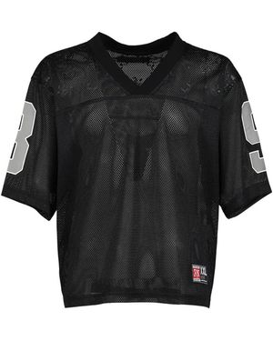 JUN/NAKAYAMA Logo-Print Mesh T-Shirt - Black