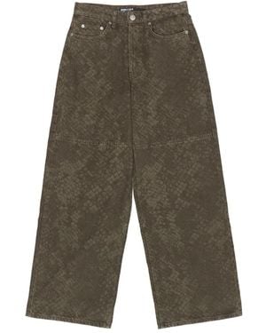 Bimba Y Lola Snakeskin-Pattern Jeans - Green