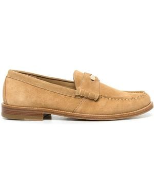 Rhude Suede Penny-Detail Loafers - Natural