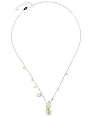 YVMIN Flower Bear-Charm Necklace - White
