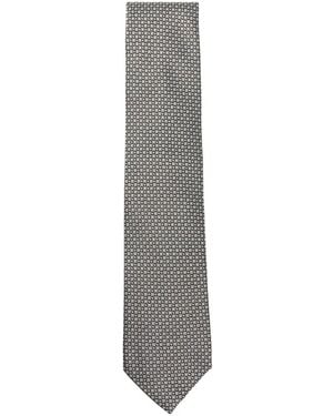 Brioni Patterned Tie - White