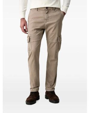 Aeronautica Militare Logo-Patch Cargo Straight-Leg Trousers - Natural