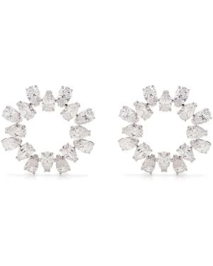 Swarovski Orecchini A Bottone Matrix - Bianco