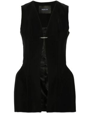 Mugler Corseted Pierced Vest - Black