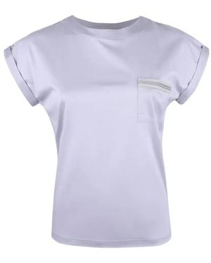 Eleventy Cuffed Pocket T-Shirt - Purple