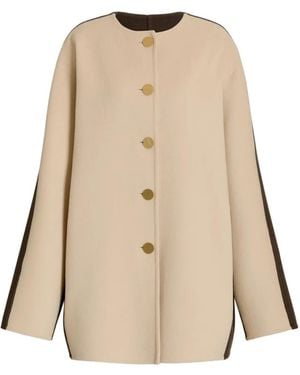 Alberta Ferretti Colour-Block Coat - Natural