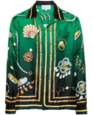 CASABLANCA La Boite A Bijoux Silk Shirt - Green