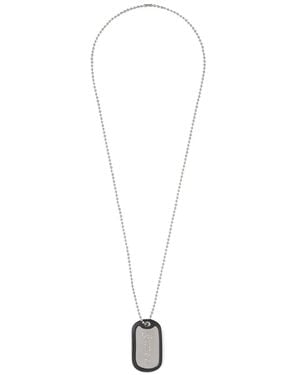 Palm Angels Dog Tag-Chain Necklace - White