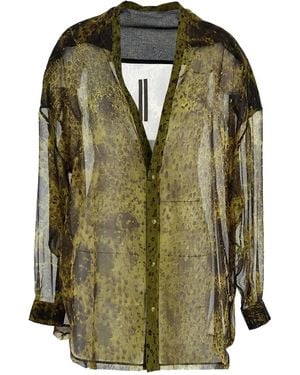 Rick Owens Camicia Semi Trasparente - Verde