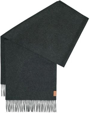 Loewe Fringed Cashmere Scarf - Black