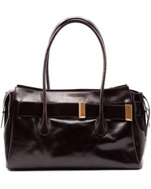 Roberto Festa Emeralda Glossy Leather Tote Bag - Black