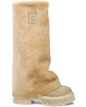Bogner Shearling Logo-detail Boots - Natural