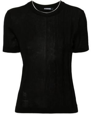 Jacquemus Le T-Shirt Tricot Knitted Top - Black