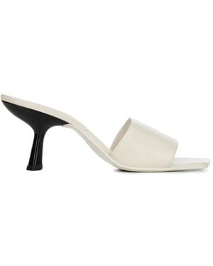 Vicini Leather Heeled Sandals - White