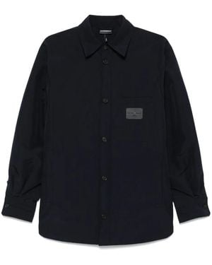 Emporio Armani Logo-Patch Shirt Jacket - Blue