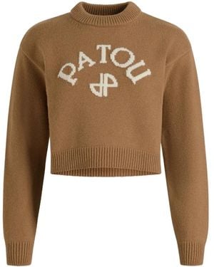 Patou Intarsia-Logo Sweater - Natural
