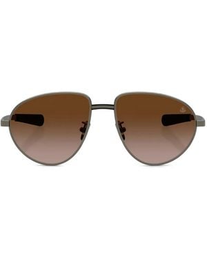 Moncler Lunettes De Soleil Vizla À Monture Métallique - Marron