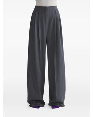Mugler Pinstripe Wide Leg Pants - Blue