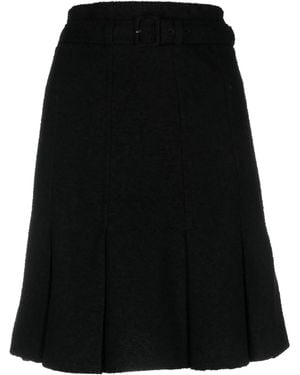 Patou Belted A-Line Skirt - Black
