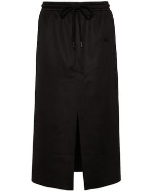 Natasha Zinko Techno Cotton Blend Midi Skirt - Black