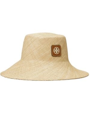 Tory Burch Straw Bucket Hat - Natural