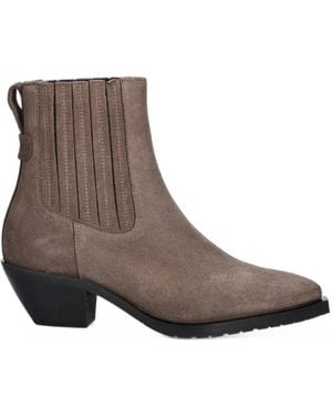 AllSaints Suede Pleated Ankle Boots - Brown