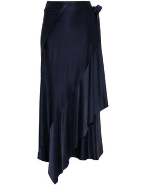 Rabanne Satined Midi Skirt - Blue