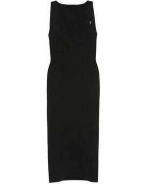 Cult Gaia Ava Open-Back Ribbed-Knit Midi Dress - Black