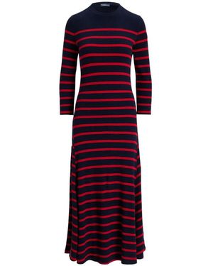 Polo Ralph Lauren Striped Long-Sleeve Dress - Purple