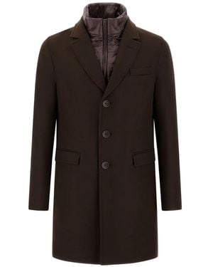 Herno Abrigo De Nylon Ultraligero Con Botones - Negro