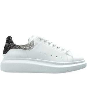 McQueen Embellished-Heel Sneakers - White