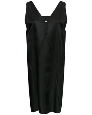 MM6 by Maison Margiela V-Neck Panelled Mini Dress - Black