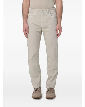 Siviglia Slim-Fit Gabardine Trousers - Natural