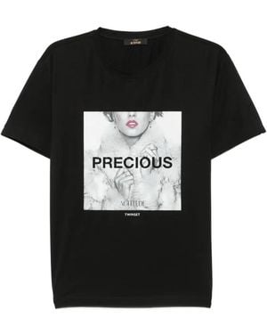 Twinset Camiseta Con Estampado Gráfico - Negro