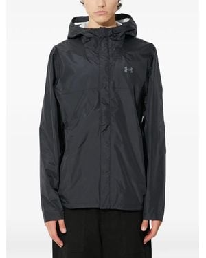 Under Armour Ua Stormproof Cloudstrike 2.0 Logo Hooded Jacket - Gray