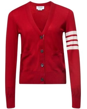 Thom Browne V-Neck Cardigan - Red