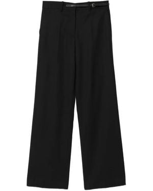 Helmut Lang Lederhose Mit Gürtel - Schwarz