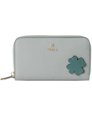Furla Camelia Large Flower-Patch Wallet - Gray