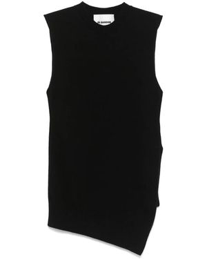 Jil Sander Gilet Con Spacchi Laterali - Nero