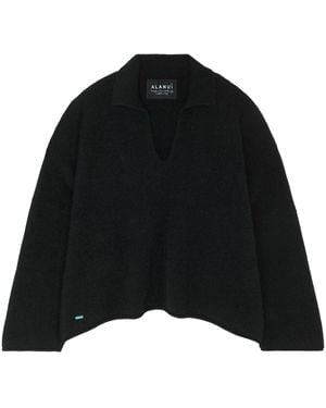 Alanui Knitted Cashmere-blend Polo Shirt - Black