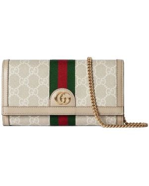 Gucci Ophidia Gg-Monogram Chain Wallet - Natural