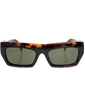 Palm Angels Occhiali Da Sole Empire Con Effetto Tartarugato - Marrone