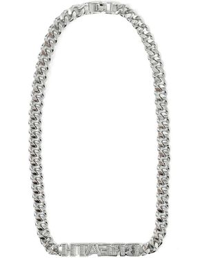 BREATH Cuban-Link Crystal-Embellished Necklace - White