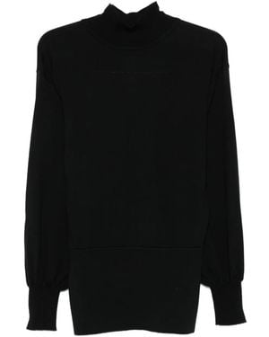 Antonino Valenti High-Neck Balloon-Sleeve Mini Dress - Black