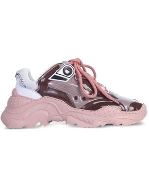 N°21 Zapatillas Bajas Con Panel De Malla - Rosa
